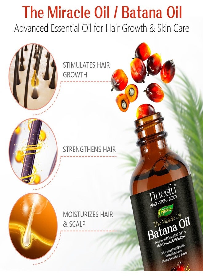 Tiuedu Batana Oil for Hair Growth, Natural Unrefined Batana Oil for Hair Growth, Nourish Scalp and Reduce Hair Loss Hair Oils, Essential Oils for Eyelashes, Eyebrows, Face, Skin Care, Body Massage -60ml - Image 3